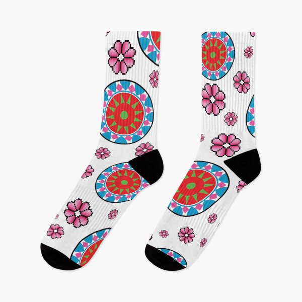 Item preview, Ethnic red flower pattern designed and sold by DarunDesigns.