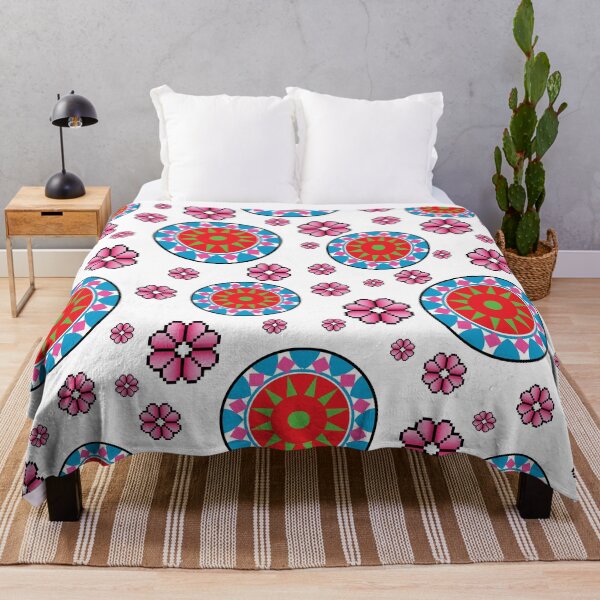 Item preview, Ethnic red flower pattern designed and sold by DarunDesigns.