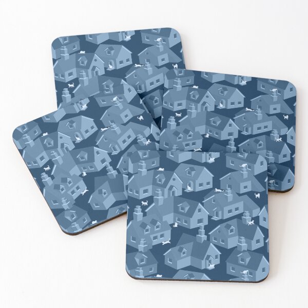 Item preview, White cats village under the moon light designed and sold by runcatrun.