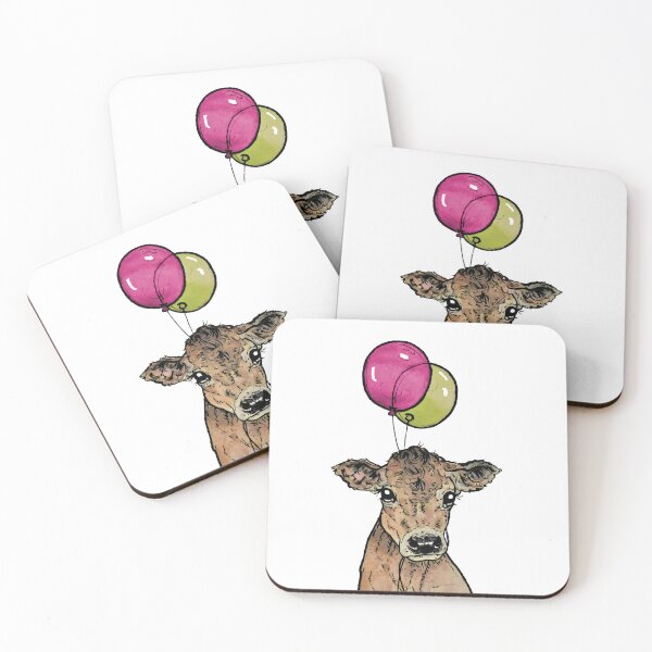 Item preview, Cow with Balloons designed and sold by inKseparable.
