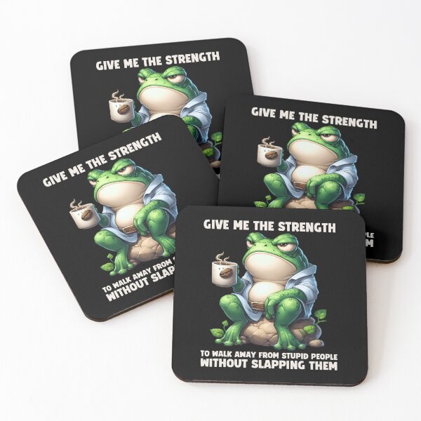 Item preview, Frog Drinking Coffee, Funny Frog Meme For Coffee Lover designed and sold by GroovyFusion.