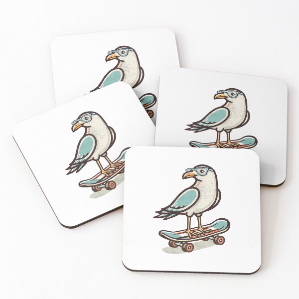 Item preview, Seagull on a Skateboard Retro Beach Style designed and sold by shufti.