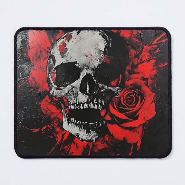 Item preview, Skull and with a red rose designed and sold by ZoolMasterOX.