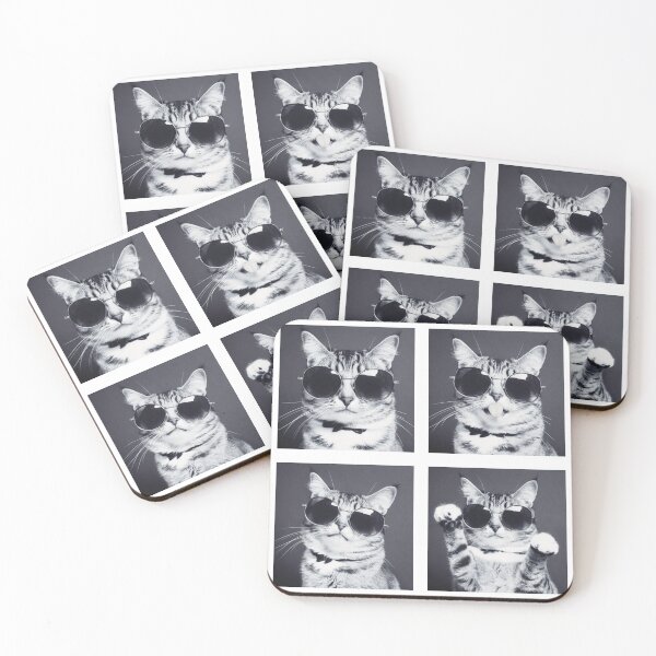 Item preview, funny cat with glasses designed and sold by Dream504.