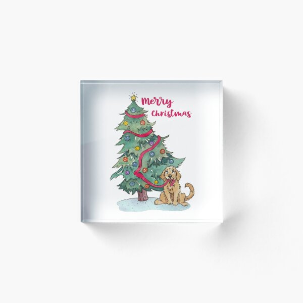 Artikelvorschau, Frohe Weihnachten, Baum, Hund entworfen und verkauft von inKseparable.