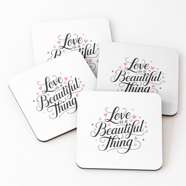 Item preview, Love is a Beautiful Thing – Romantic Aesthetic Typography Design designed and sold by Instant Trend Shop.