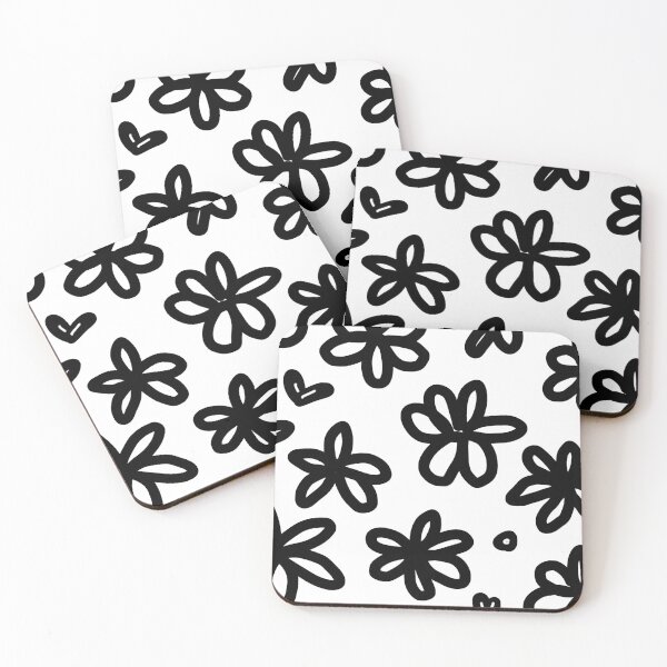 Item preview, Black daisy flower and white black ground designed and sold by NotJoyEveryday.