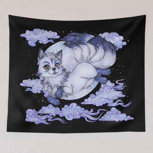Item preview, Moon Kitsune Fox Fox Spirit Inari Japan Mythology designed and sold by ZadzeneaArt.