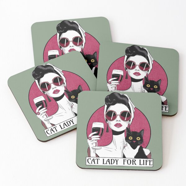 Item preview, Cat Lady For Life | Wine Lover Pin Up Art designed and sold by Diva Vision.