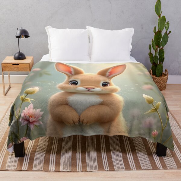 Artikelvorschau, Niedlicher kleiner Hase umgeben von Blumen entworfen und verkauft von MarionsArt.