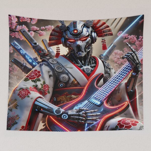 Item preview, Rock Samurai Robots in Kimono – Fusion of Tradition and Futurism - Model 6 designed and sold by NeonBot_Shop.
