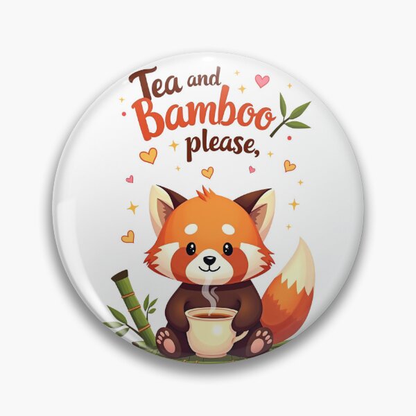 Item preview, Red Panda Drinking Tea - Tea and Bamboo pleas  designed and sold by Bulwshop.