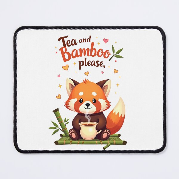 Item preview, Red Panda Drinking Tea - Tea and Bamboo pleas  designed and sold by Bulwshop.