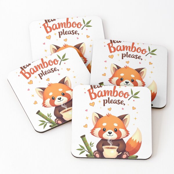Item preview, Red Panda Drinking Tea - Tea and Bamboo pleas  designed and sold by Bulwshop.
