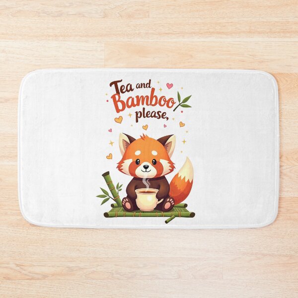 Item preview, Red Panda Drinking Tea - Tea and Bamboo pleas  designed and sold by Bulwshop.