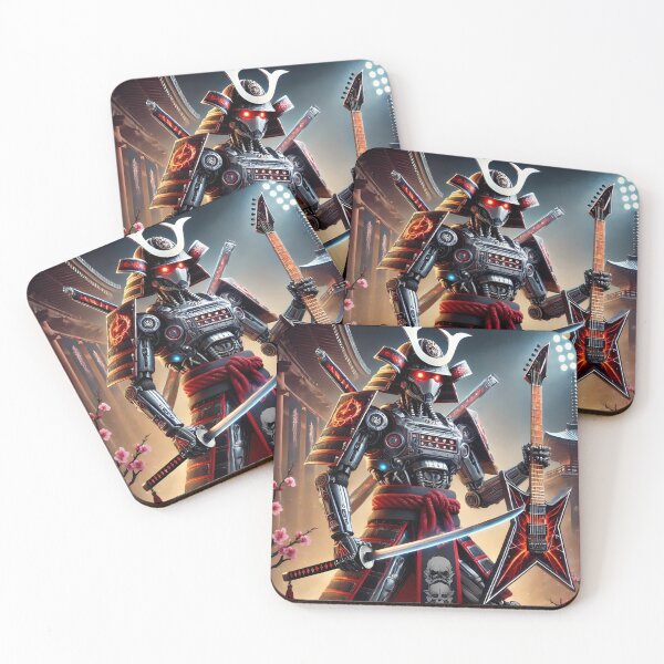 Item preview, Rock Samurai Robots in Kimono – Fusion of Tradition and Futurism - Model 5 designed and sold by NeonBot_Shop.