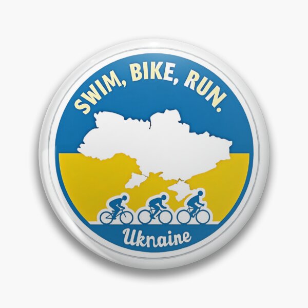 Item preview, Swim, Bike, Run Ukraine – National Pride Athlete Gear designed and sold by Triathlongram.