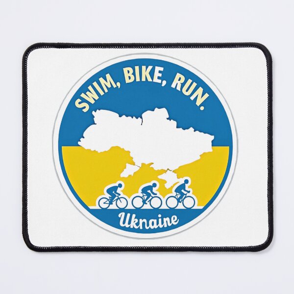 Item preview, Swim, Bike, Run Ukraine – National Pride Athlete Gear designed and sold by Triathlongram.