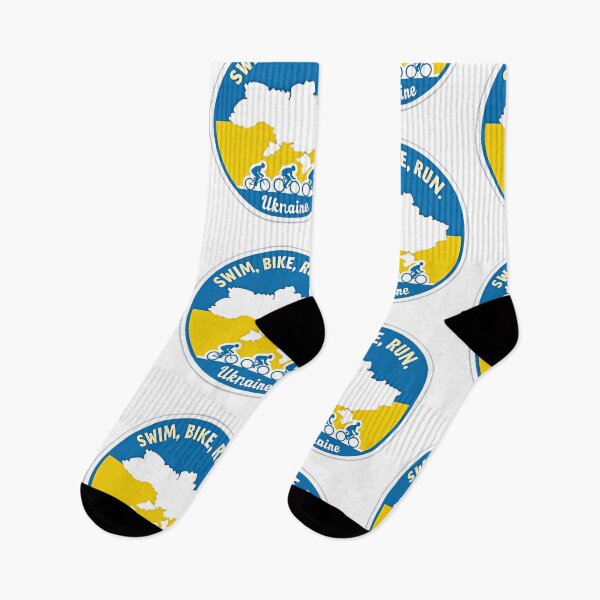 Item preview, Swim, Bike, Run Ukraine – National Pride Athlete Gear designed and sold by Triathlongram.