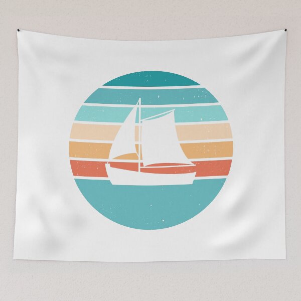 Item preview, Distressed Retro Sunset + Sailboat Design designed and sold by NataliePaskell.