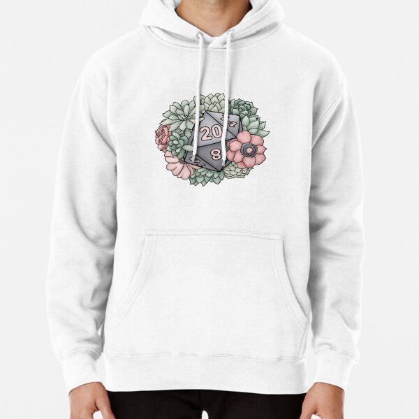 Succulent D20 Tabletop RPG Gaming Dice Pullover Hoodie