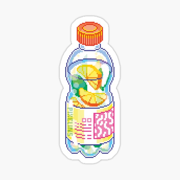 Pixel Citrus Water Sticker