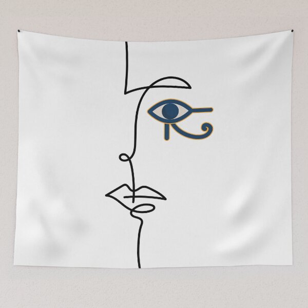 Item preview, Horus Face - One Line Art - Minimal Line Art Drawing designed and sold by One-Line-Artist.