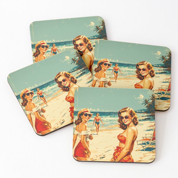 Item preview, Retro Beach Day – Vintage Poster Art with Stylish Women, 60 Summer Vibes designed and sold by Stan Art Store.