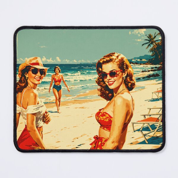 Item preview, Retro Beach Day – Vintage Poster Art with Stylish Women, 60 Summer Vibes designed and sold by Stan Art Store.
