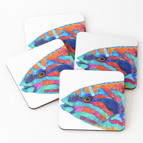 Item preview, Colorful Tropical Fish Art Wrasse 2 designed and sold by Sharon Cummings Art.