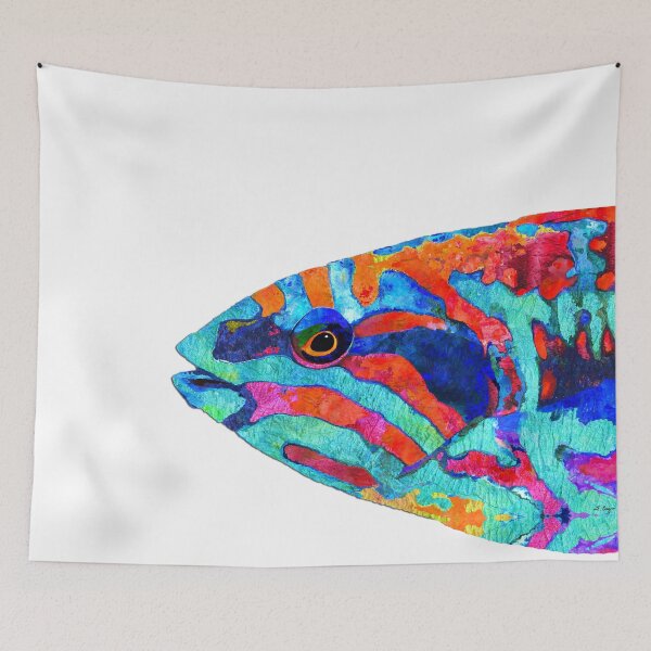 Item preview, Colorful Tropical Fish Art Wrasse 2 designed and sold by Sharon Cummings Art.