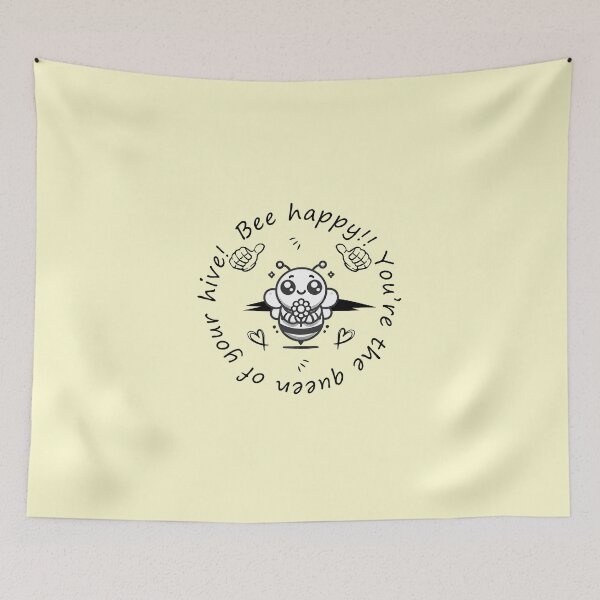 Item preview, Bee happy, queen of your hive (black) designed and sold by Magdalena-7.