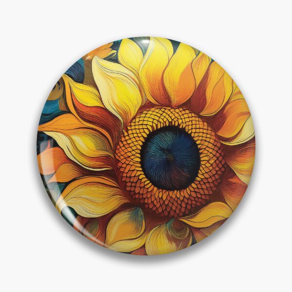 Item preview, Bold, thick-stroked sunflowers in swirling pattern design. designed and sold by HEMRO.