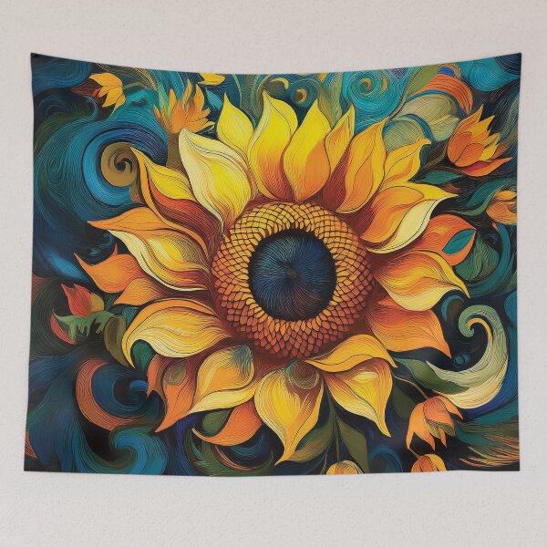 Item preview, Bold, thick-stroked sunflowers in swirling pattern design. designed and sold by HEMRO.