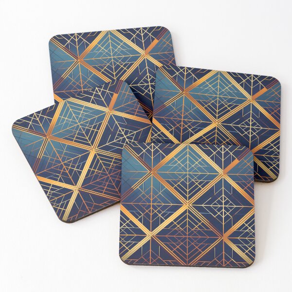 Item preview, An Art Deco-inspired tartan pattern design with geometric precision and luxurious color combo. designed and sold by HEMRO.