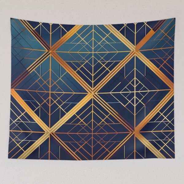 Item preview, An Art Deco-inspired tartan pattern design with geometric precision and luxurious color combo. designed and sold by HEMRO.