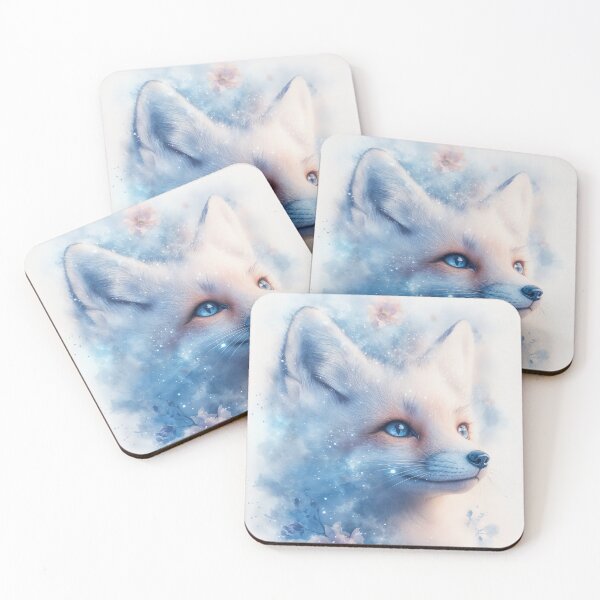 Item preview, Radiant Winter Fox with Blossoms and Blue Eyes designed and sold by AshiraCreations.