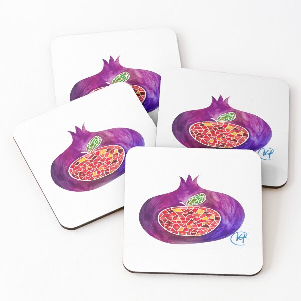 Item preview, Pomegranate Apple Rosh Hashana Mosaic Art designed and sold by Kalli Taub Art.