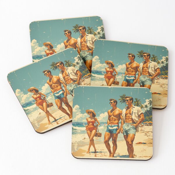 Item preview, Retro Beach Day – Vintage Poster Art with Stylish Women, 60 Summer Vibes designed and sold by Stan Art Store.