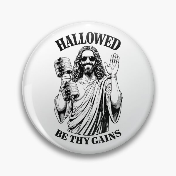 Item preview, Hallowed Be Thy Gains Jesus Gym Dumbbell Weight Lifter Mass designed and sold by GrandeDuc.