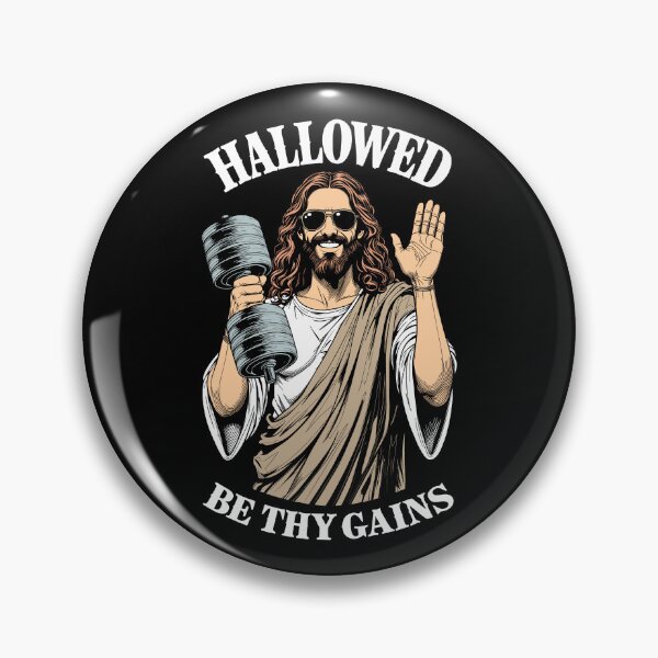 Item preview, Hallowed Be Thy Gains Jesus Gym Dumbbell Weight Lifter Mass designed and sold by GrandeDuc.