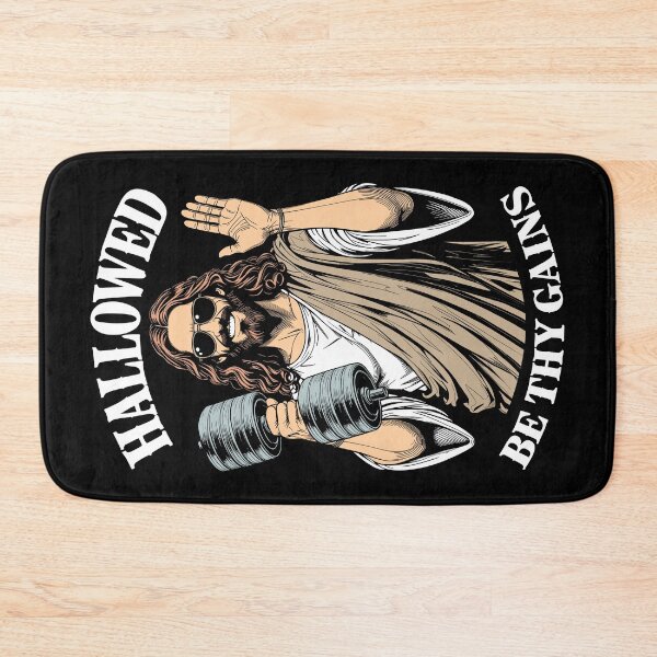 Item preview, Hallowed Be Thy Gains Jesus Gym Dumbbell Weight Lifter Mass designed and sold by GrandeDuc.