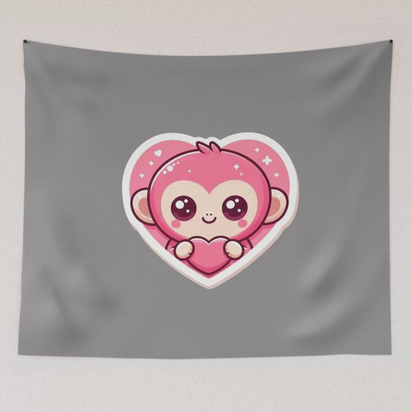 Item preview, Valentine Pink Monkey designed and sold by ArtistEmbrace.