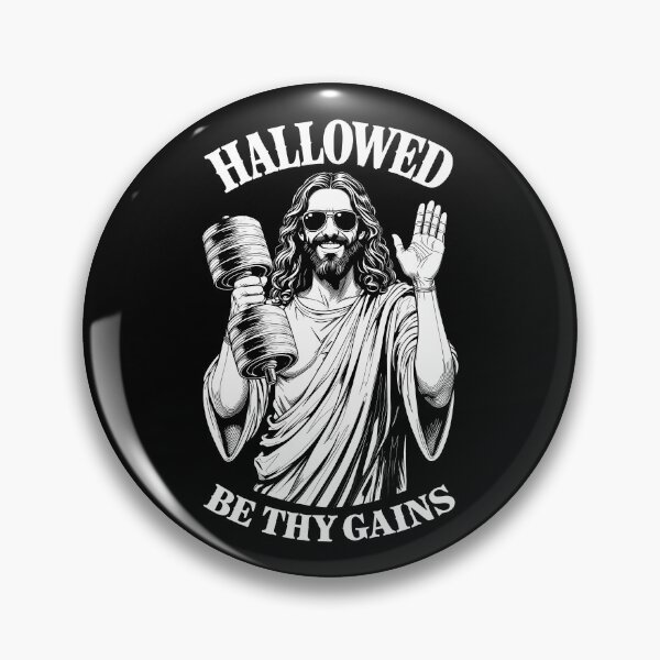 Item preview, Hallowed Be Thy Gains Jesus Gym Dumbbell Weight Lifter Mass designed and sold by GrandeDuc.