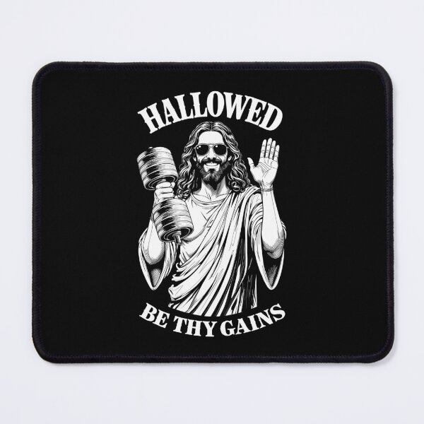 Item preview, Hallowed Be Thy Gains Jesus Gym Dumbbell Weight Lifter Mass designed and sold by GrandeDuc.