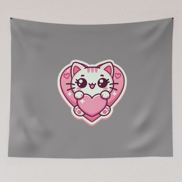 Item preview, Valentines day Kitty With Hearts designed and sold by ArtistEmbrace.