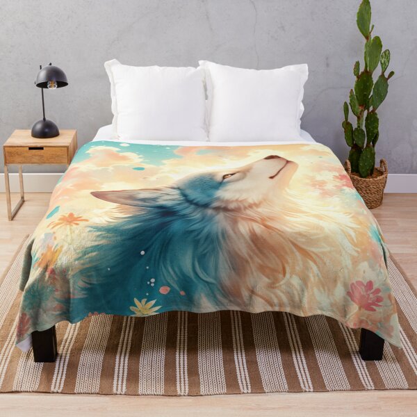 Item preview, Dreamy Wolf Surrounded by Flowers designed and sold by AshiraCreations.