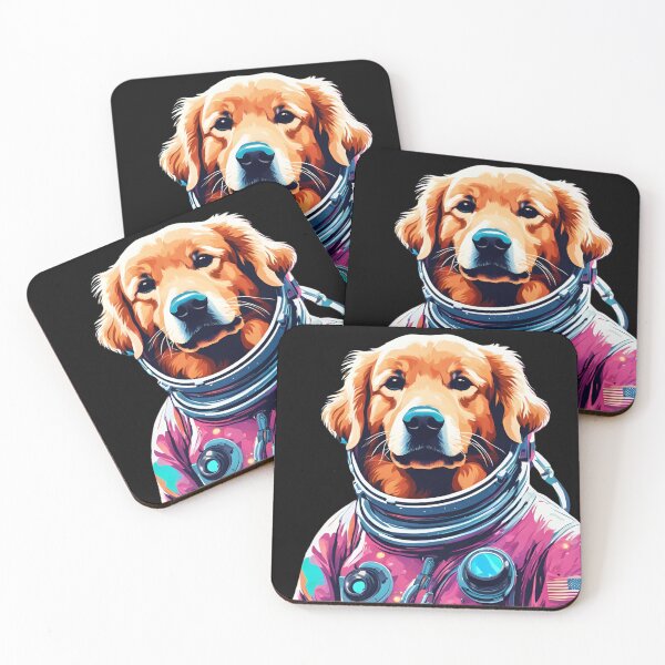 Item preview, Astronaut Golden Retriever dog in space designed and sold by Golden-Heaven.