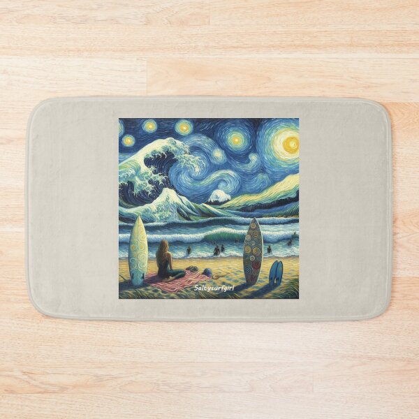 Item preview, Starry Night surf girl designed and sold by SaltySurfgirl.