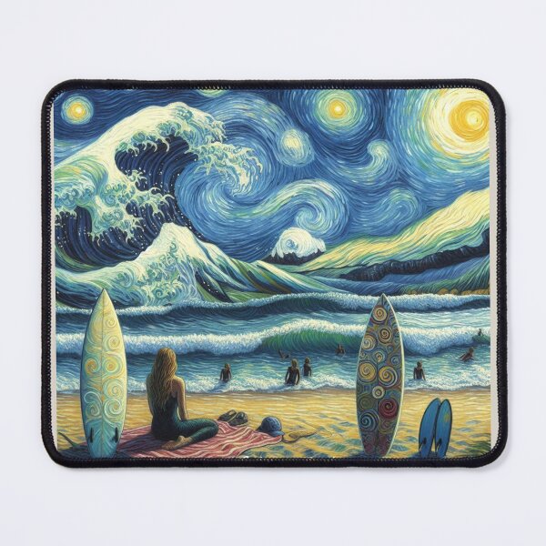 Item preview, Starry Night surf girl designed and sold by SaltySurfgirl.